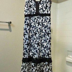 Self-Portrait Blue Floral Lace Dress, size 8